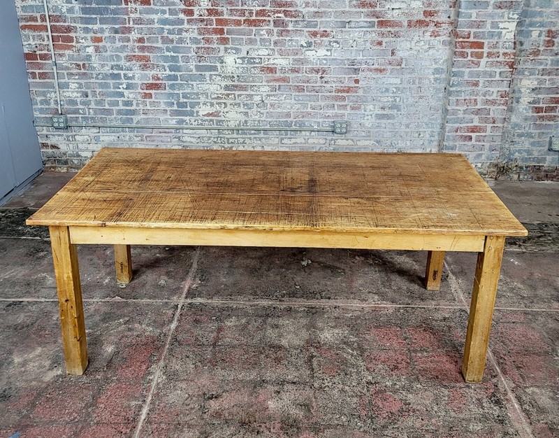 19th century 75" Primitive Farm Dining Table gallery