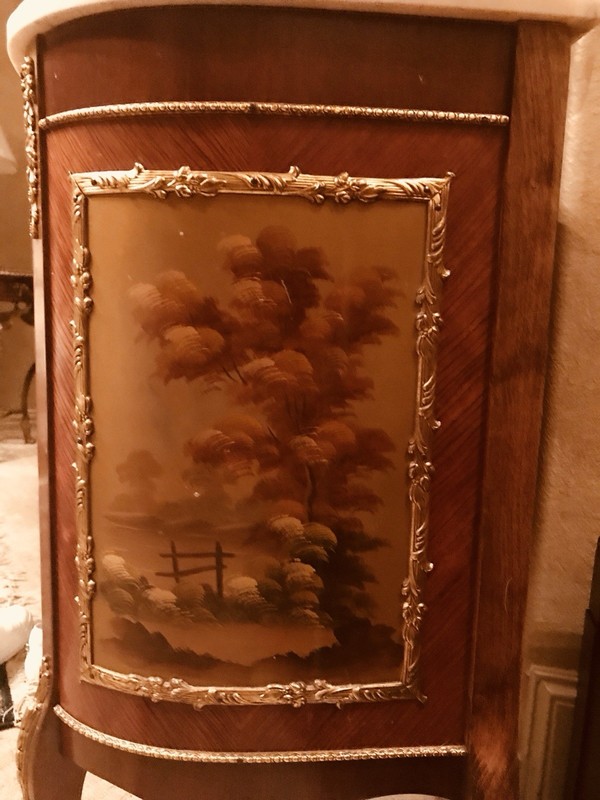 19th Century French Vernis Martin Marble Table Top Antique, Beautiful, $ Negotib gallery