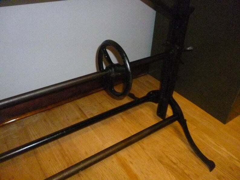 Vintage Industrial Drafting Table with Cast Iron Base gallery