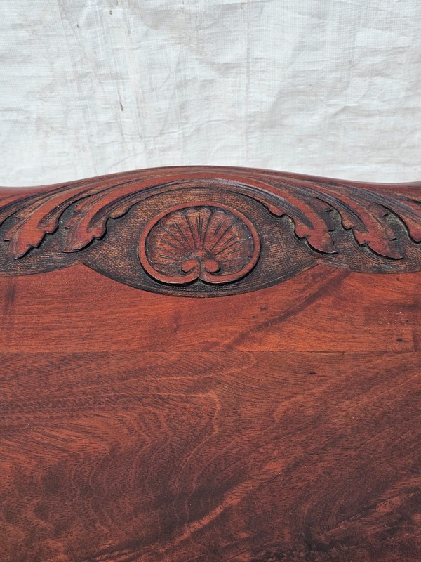 Antique English Solid Mahogany Lamp Table c1890 – Carved Shells, Cabriole Legs gallery