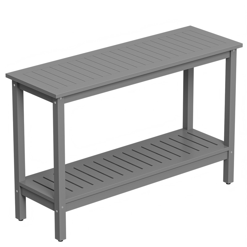 48″ Console Table Multifuctional Buffet Bar Storage Organizer w/Foot Slider Grey
