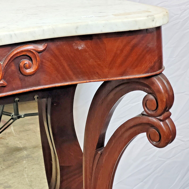 CONSOLE AMERICAN EMPIRE EARLY VICTORIAN CONSOLE MARBLE TOP gallery