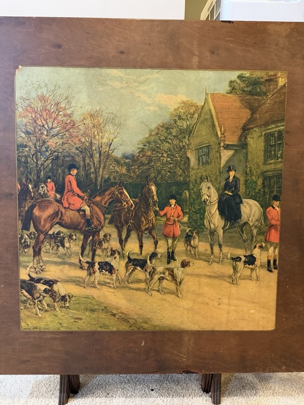Equestrian Horse Hound Fox Hunting Folding TV Tray Card Table Fireplace Screen gallery