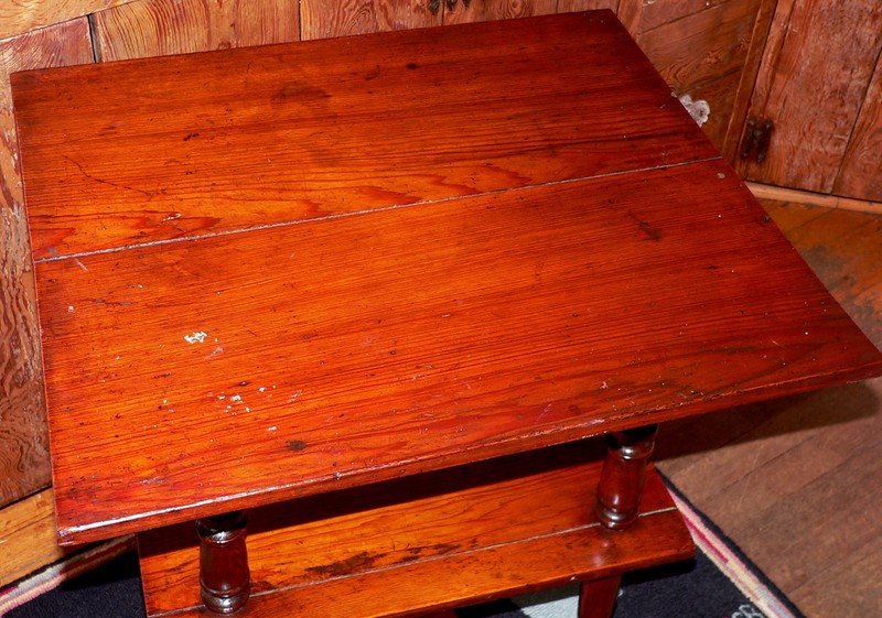 Occasional Lamp TABLE, Southern Yellow Pine, Alabama, Orig Patina, c1900, 26"w gallery