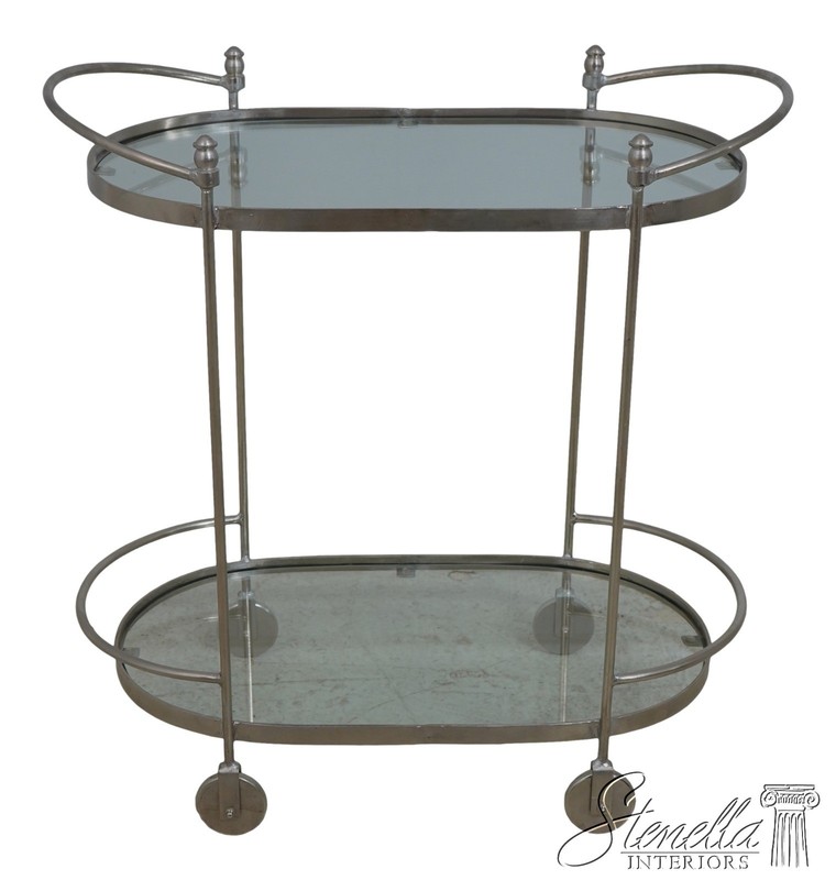 69563: STEEL Modern Design Glass Top Serving Tea Dessert Cart