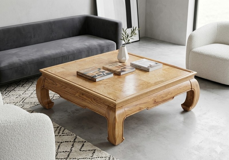 Henderon Olive Burl Ming Coffeee Table
