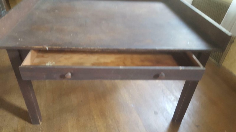 Antique Solid Wood Drafting Table – with Drawer – GREAT USEFUL OLD TABLE – GDC gallery