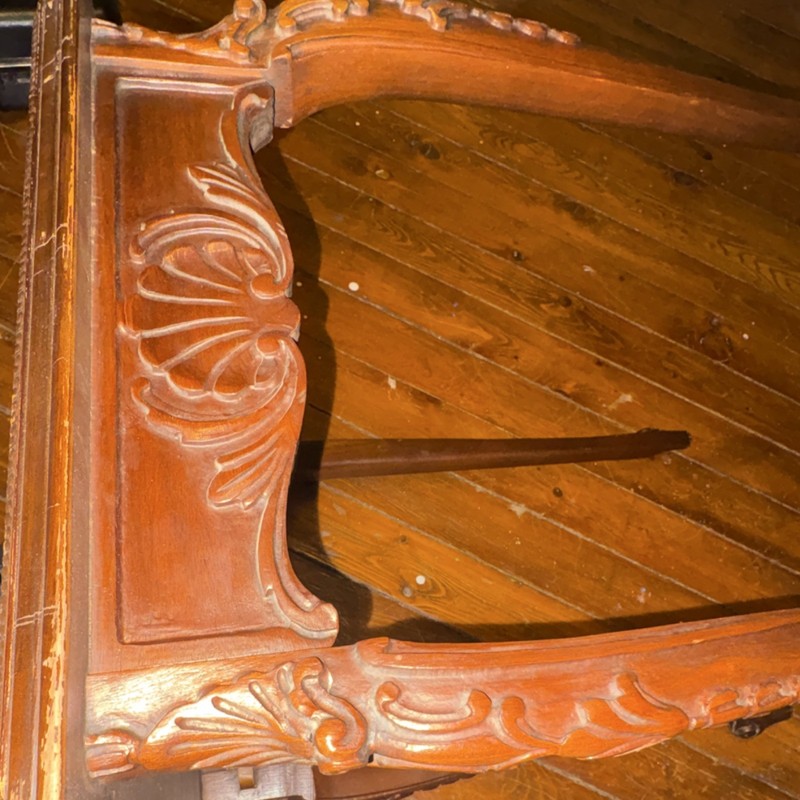 Antique Carved Wood Square Side Table Traditional Style Decorative Legs gallery