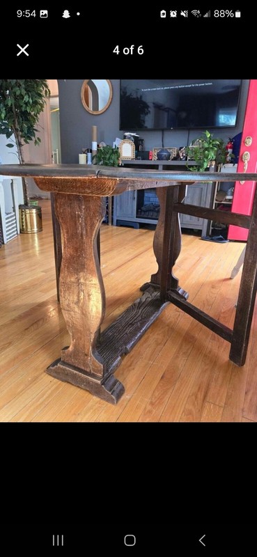 1886 English Oak Gate Leg Table gallery