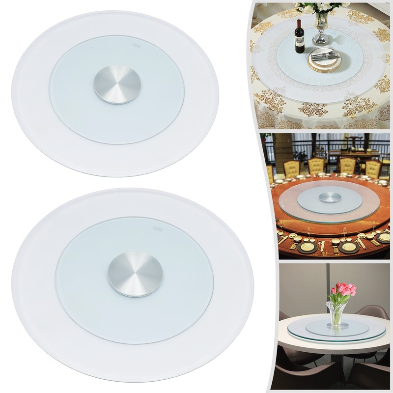 23-31" Glass Lazy Susan Turntable Dining Table Centerpiece Large Serving Plate gallery