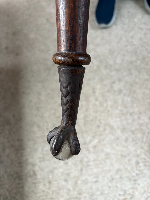 VINTAGE TABLE WITH CLAW FEET ORIGINAL FINISH 1800'S gallery