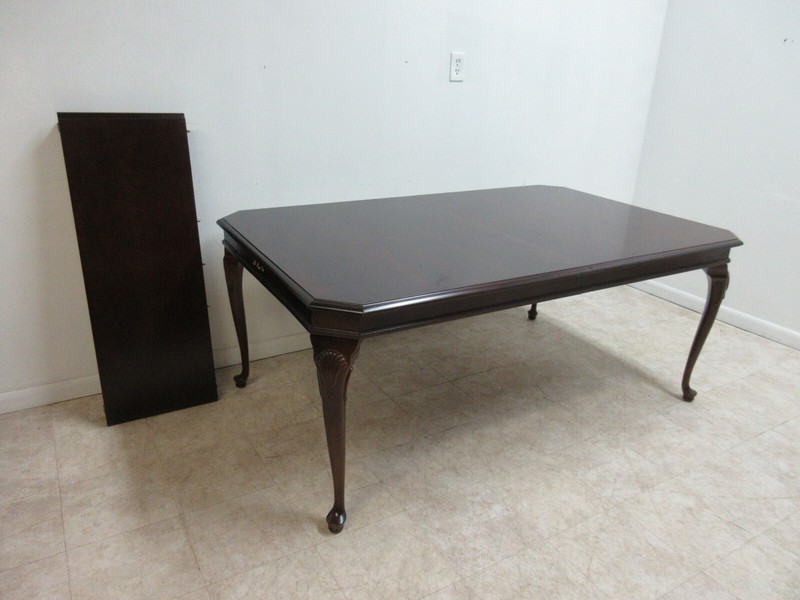 Stanley Cherry Queen Ann Dining Room Banquet Dining Room Table w/ Drawers gallery