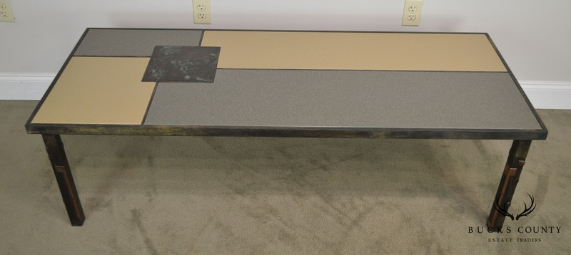 R. Mathis Tutto Metal Design Studio Crafted Iron & Stone Tile Top Coffee Table gallery