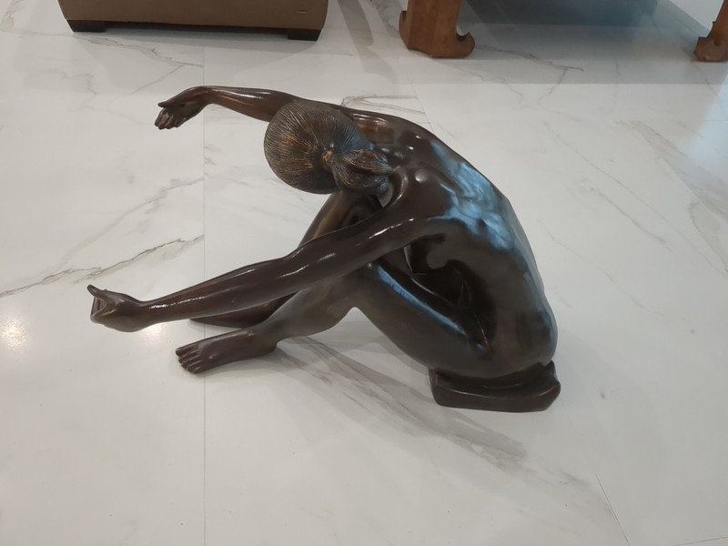 Bronze Female Nude Highly Polished Sculpture Coffee Table H 24 W 33 D 36 gallery