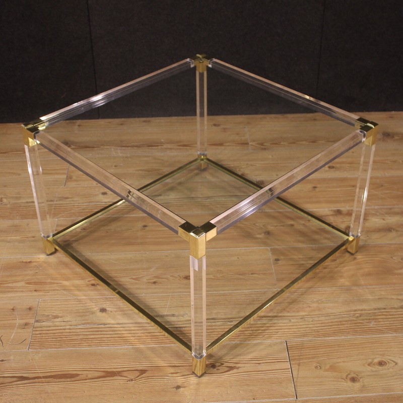 Living room coffee table glass and metal design furniture 80s modern vintage gallery