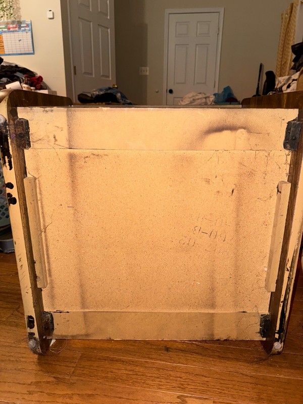 1940s/50s Vintage Waterfall Side Table | Glass Top | MCM | Solid Wood gallery