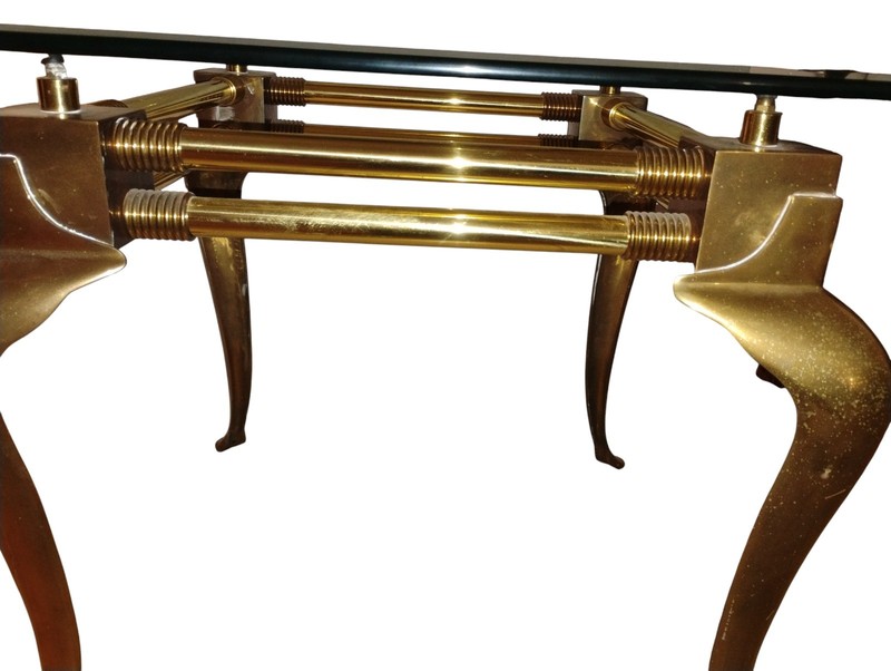 Exquisite 1960 vintage brass table sophisticated Hollywood Regency by LaBarge gallery