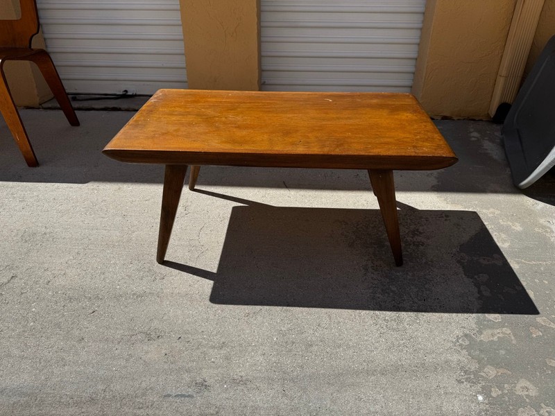 Antique Mid Century Modern HEYWOOD WAKEFIELD Wood Coffee Table Champagne