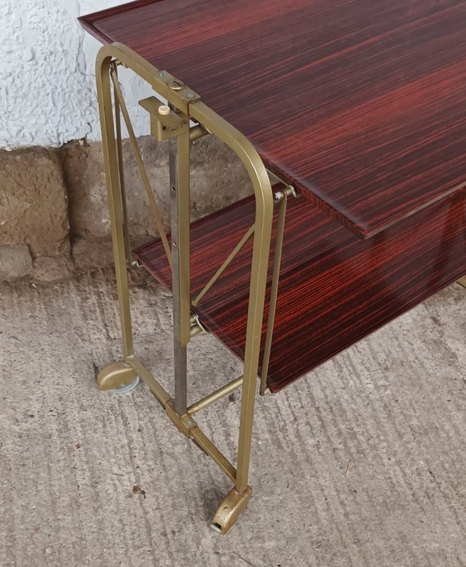 Dinett Serving Cart Tea Table Side Table Variety Bremshey Mahogany 70s gallery