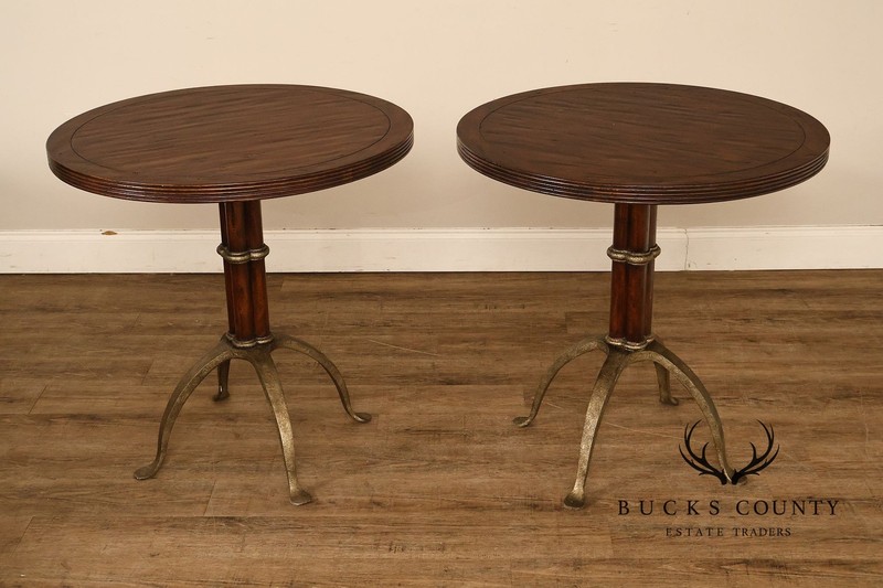 Theodore Alexander Pair Of Round L'Usine Bistro Accent Tables gallery