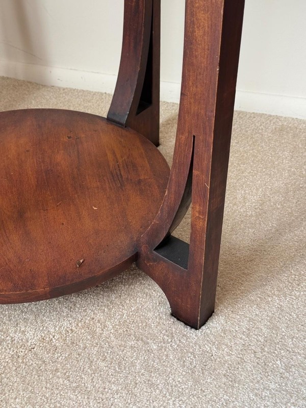 Antique Art Deco KNOXVILLE TABLE & CHAIR CO Mahogany Wood 2-Tier Parlor Table gallery