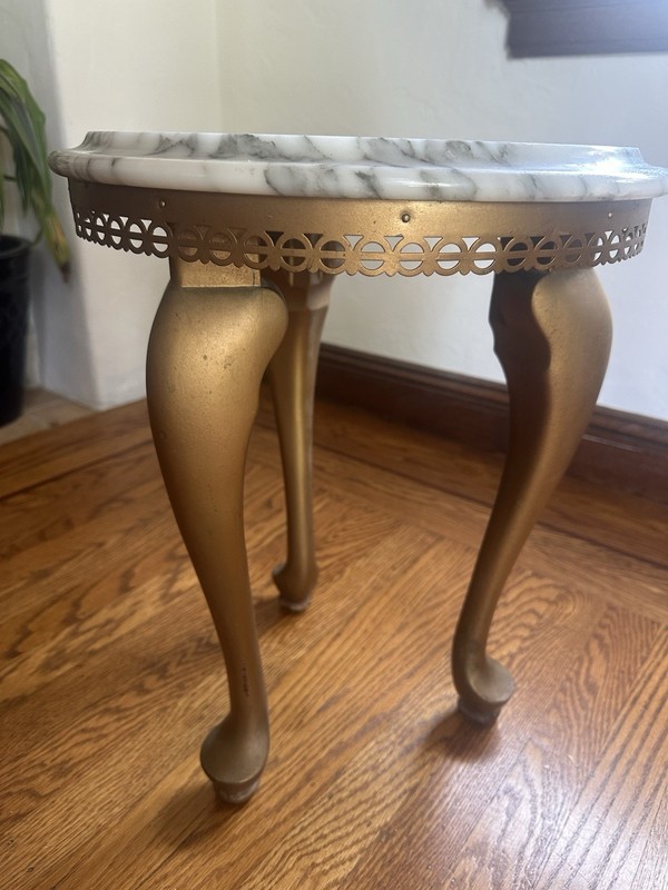 Vintage marble Italian Drinks Table Rococo Style Stamped Made In Italy