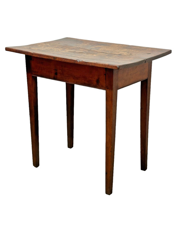 antique cherry side night table farmhouse country taper legs pegged