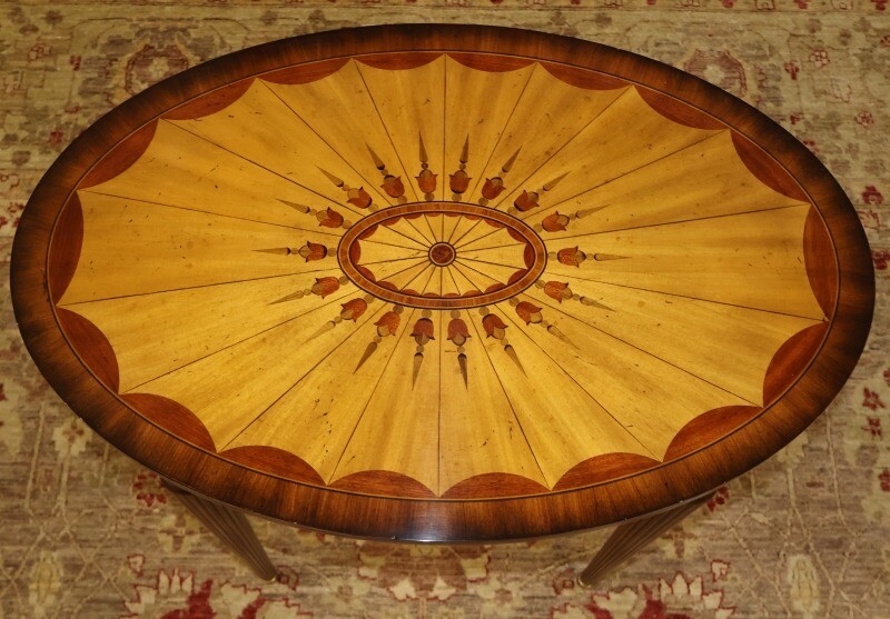 Maitland Smith Mahogany And Satinwood Inlaid Regency Style Cocktail End Table gallery
