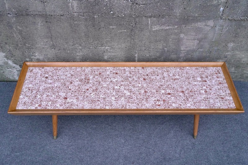 Mid Century Modern Marshall Studios Style Mosaic Tile Top Coffee Table gallery