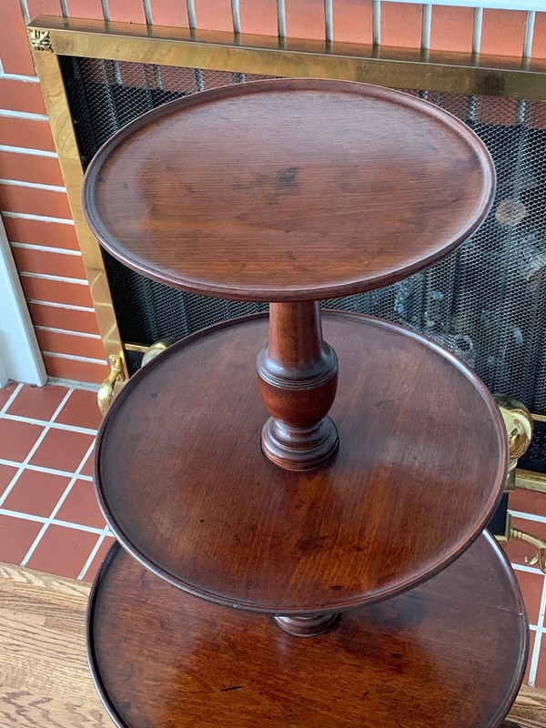 Antique Mahogany 3 Tier Table by Edwards & Sons - London, England gallery
