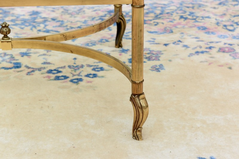 Mid Century Hollywood Regency Brass And Beveled Glass Top Coffee Table gallery