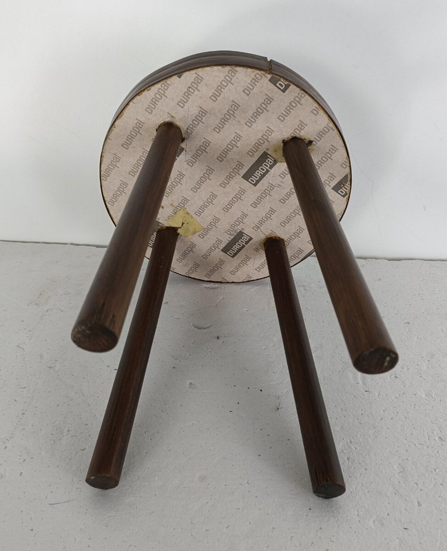 small mini plant stand pedestal hand made, wood veneer, side table, vintage barn gallery