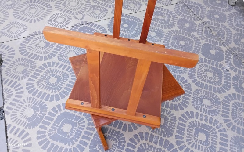 Vintage Nesting Pair Mid Century Modern Solid Teak Wood End Tables 15 x 17 x 16 gallery