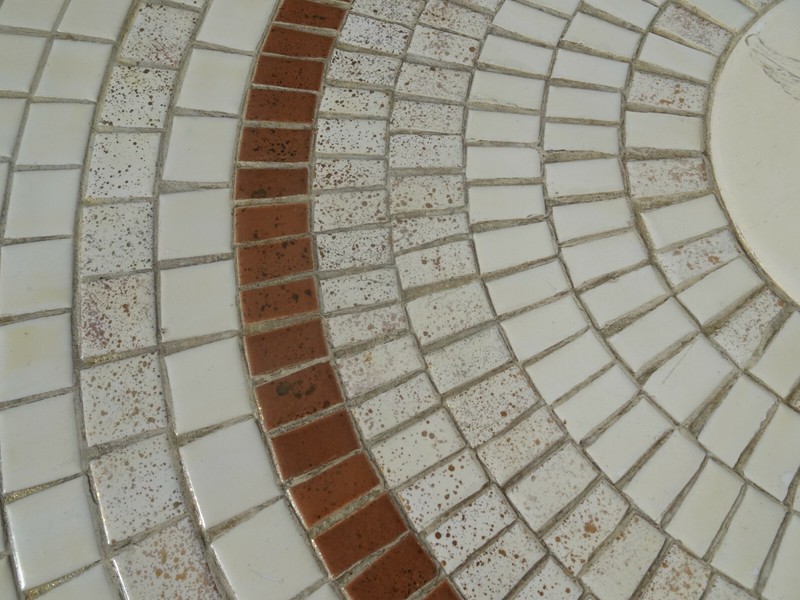 Vintage Mid Century Gordon and Jane Martz Mosaic Tiled Coffee Table Eagle Motif gallery