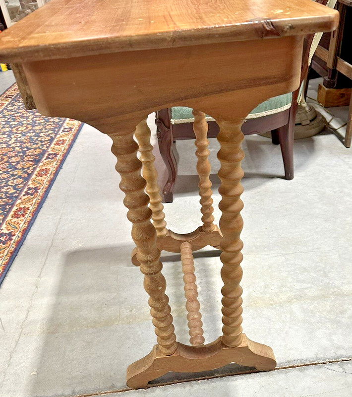 Antique Bobbin Legged 1 Drawer Side Table gallery