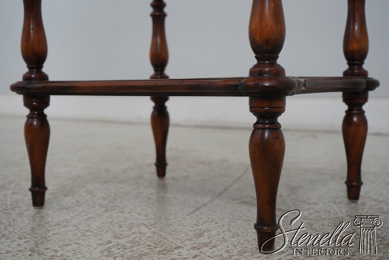 L67214: THEODORE ALEXANDER 2 Tier Mahogany Marble Top Stand gallery