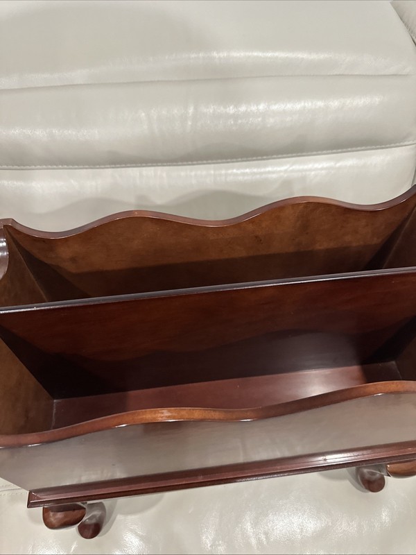Bombay Mahogany Magazine Rack /Magazine Stand Excellent Condition 9”Wx19”Lx19”H gallery