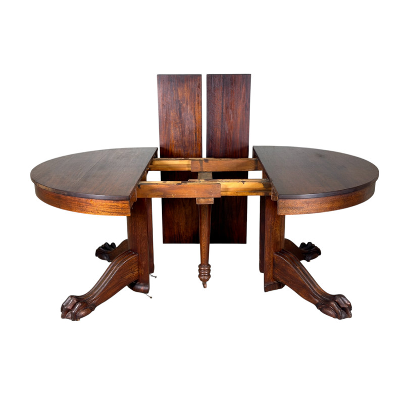 Antique Mahogany Ball & Claw Round Dining Table – 2 Leaves - c.1890s #22572 gallery