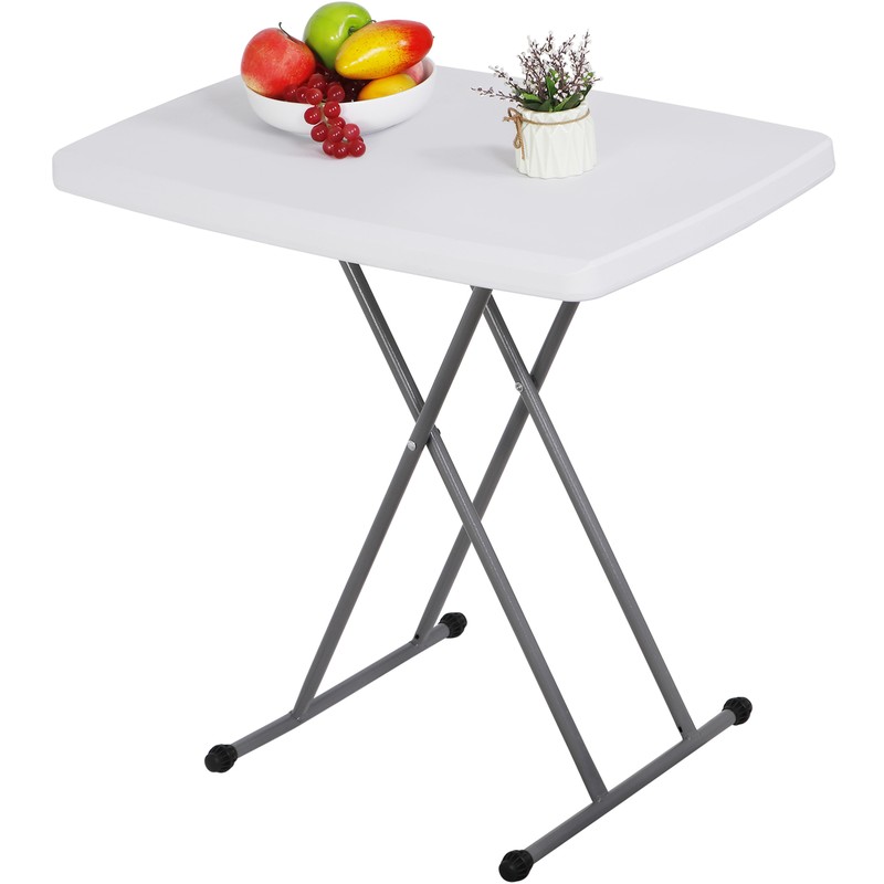 30'' Plastic Folding Tables Rectangular Utility Table Adjustable Height White gallery