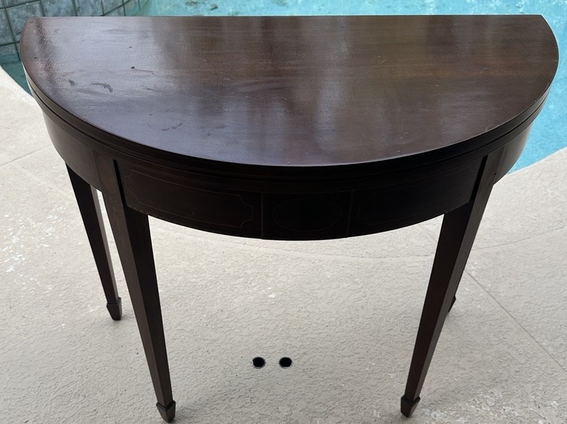 Antique Potthast Bros. Mahogany Inlaid Convertible Card / Game Table