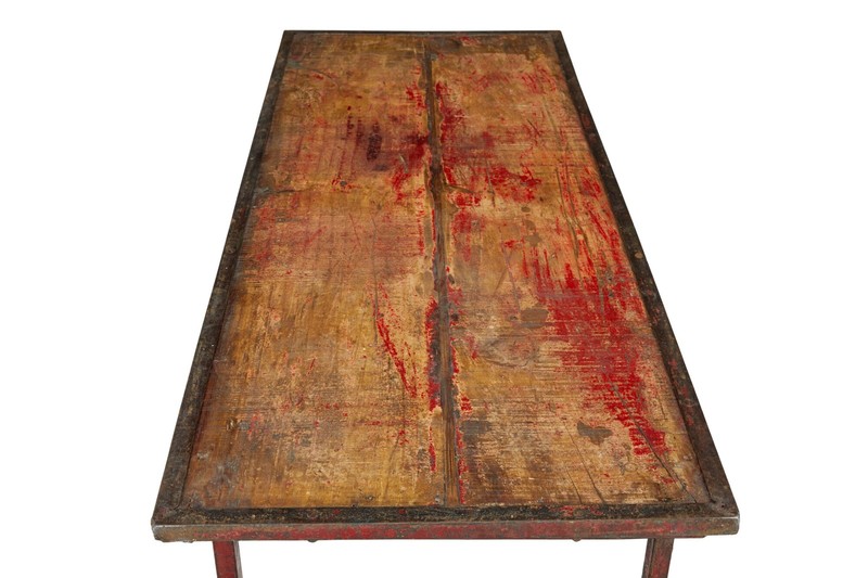 FRENCH 1920’s PAINTED FOLDING METALWORK TABLE gallery