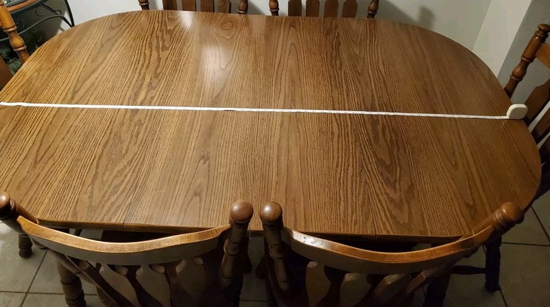 Beautiful Adjustable Wood Kitchen Table & 4Legs, 6 Seat Dining Table (Pick Up) gallery