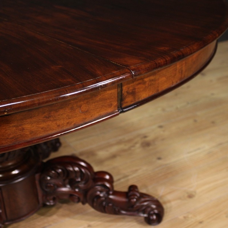 Extendable Table Dutch Large Furniture Dining Wood Mahogany Nineteenth Century gallery