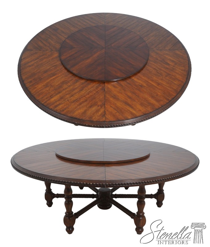 L72321: Large Round Barley Twist Mahogany Dining Table