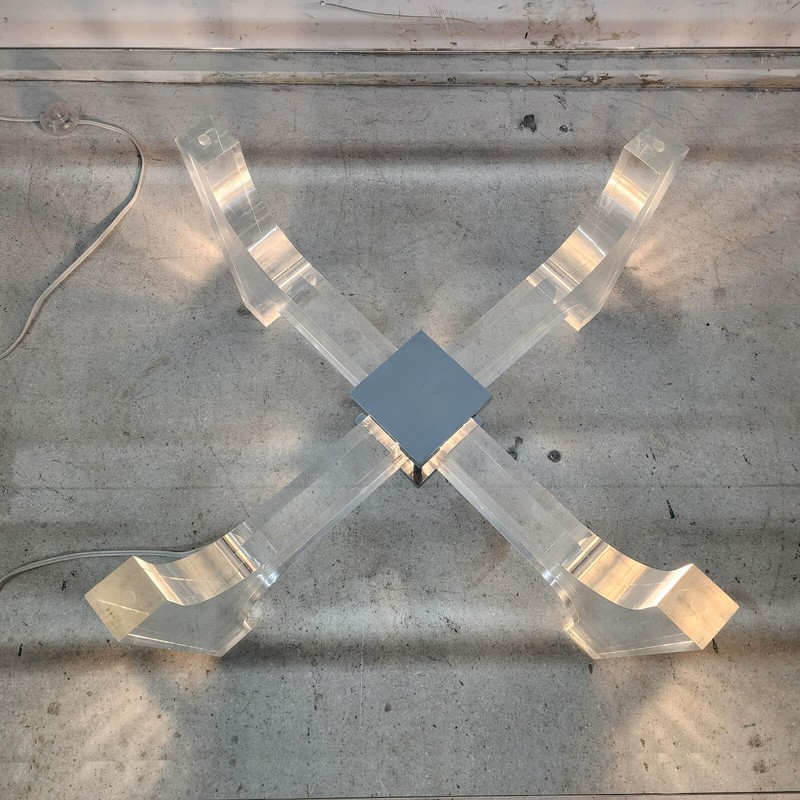 Illuminated Lucite Coffee Table by Philippe Jean France 1970s gallery