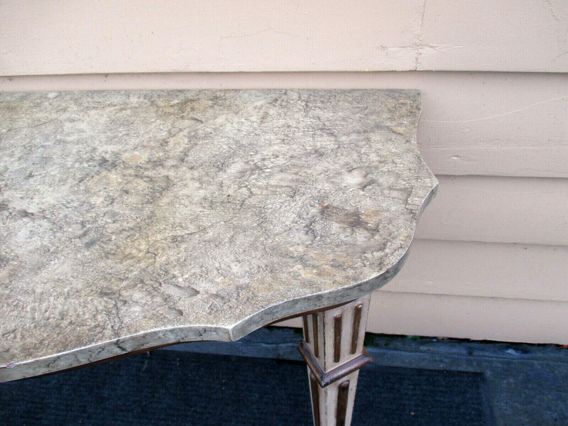 52535 Mid Century WOOD Decorator Console Wall Table Stand gallery