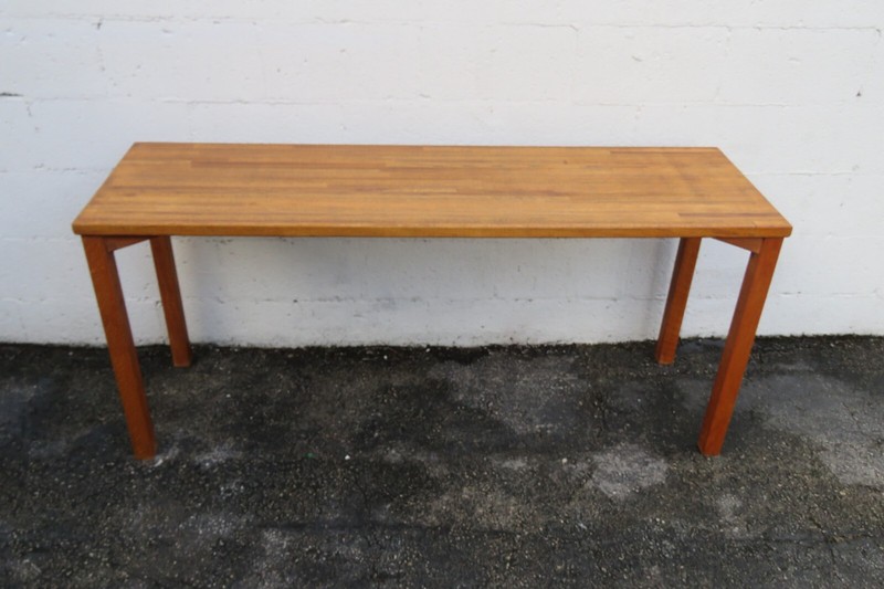 Mid Century Oak Long Narrow Library TV Console Table 5710