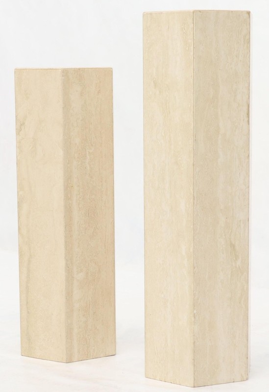 Mid-Century Modern Travertine Marble Tall Tower Shape Table Pedestal gallery