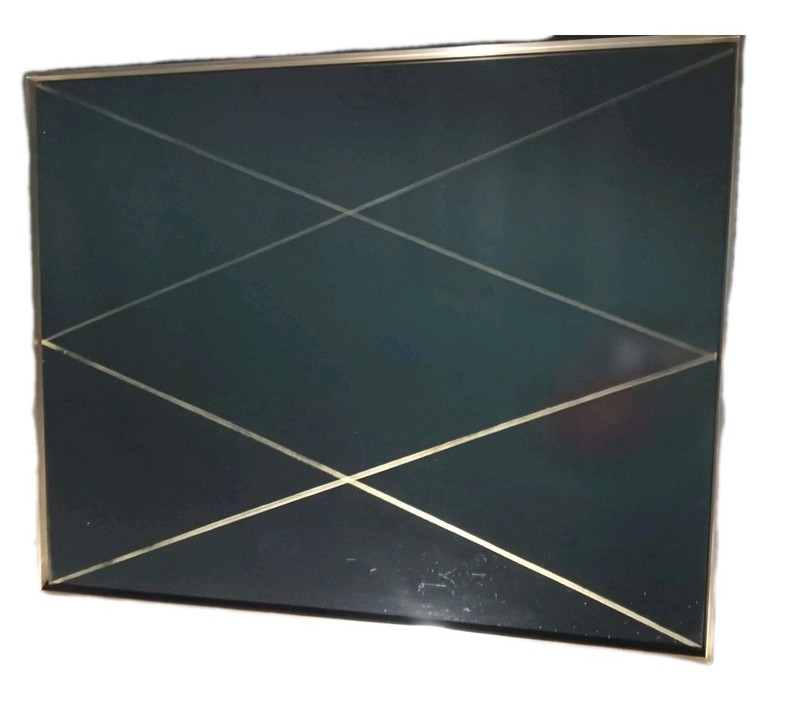 Solid Brass Side Tables/ Black & Gold Top gallery