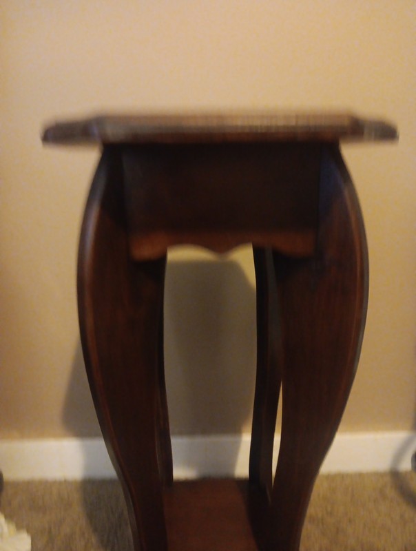 Vintage Rose Tile Bombay Co Mahogany Tiered Pedestal Stand / Side Table Plant gallery